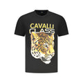 Cavalli Class Schwarzes Baumwoll-T-Shirt für Herren