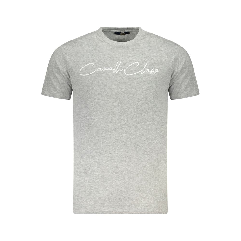 Cavalli Class Grigio Baumwoll-T-Shirt für Herren