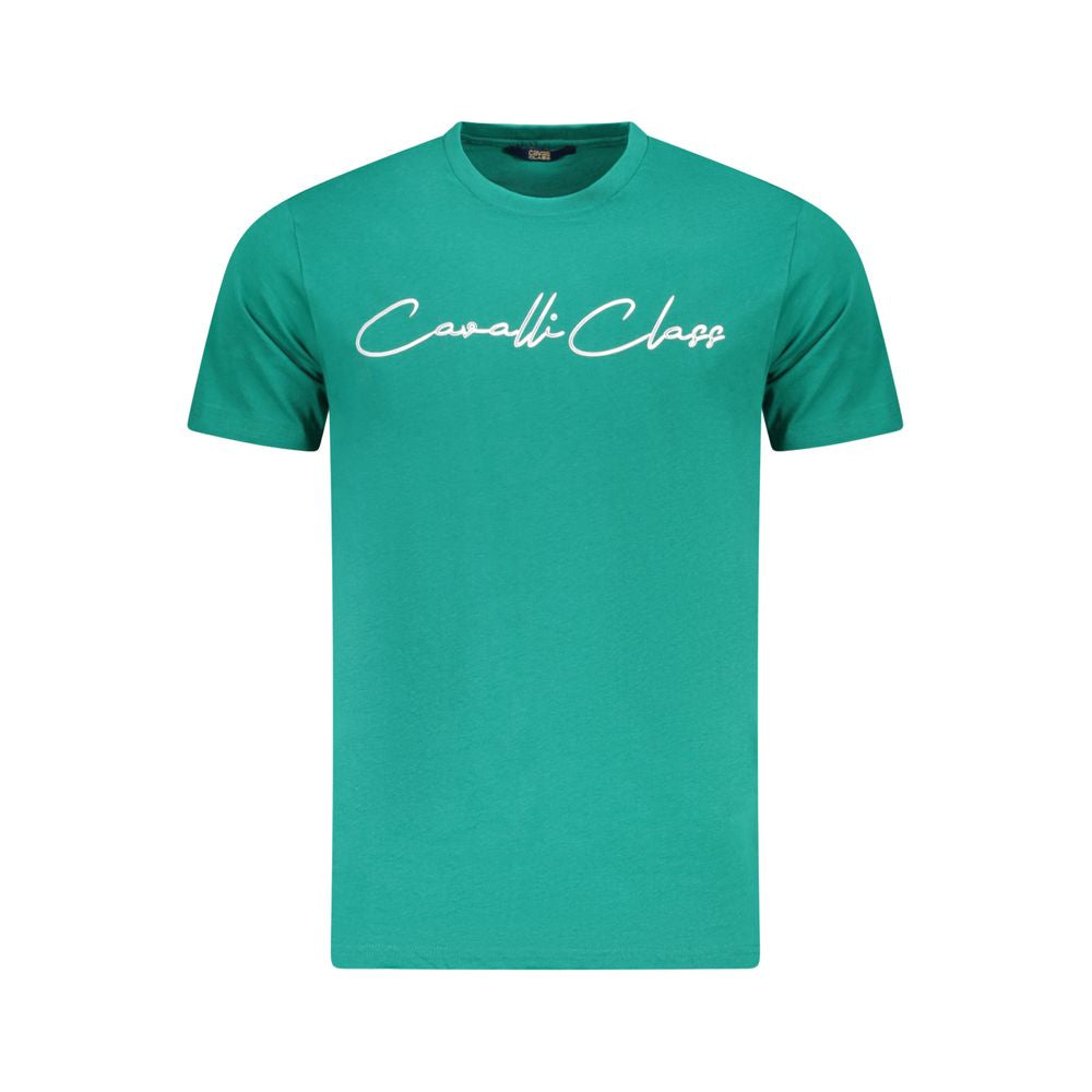 Cavalli Class Verde Baumwoll-T-Shirt für Herren