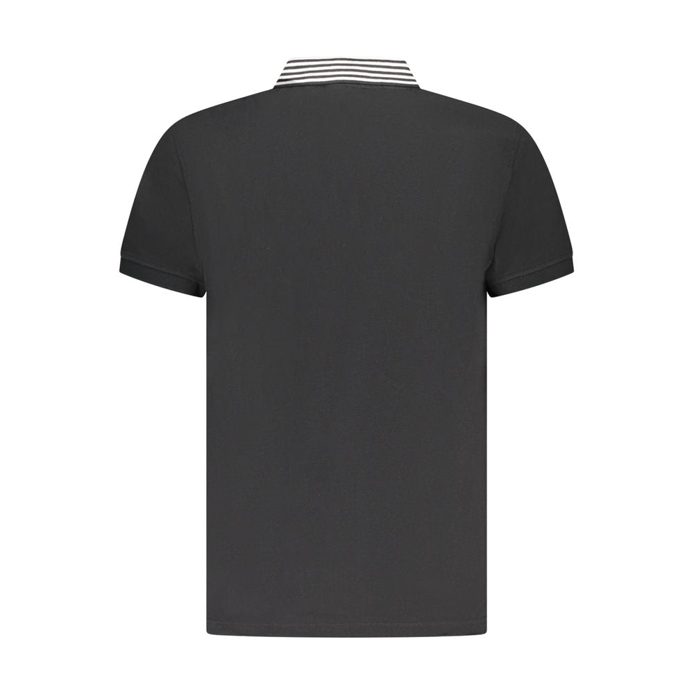 Cavalli Class Schwarzes Herren-Poloshirt aus Baumwolle
