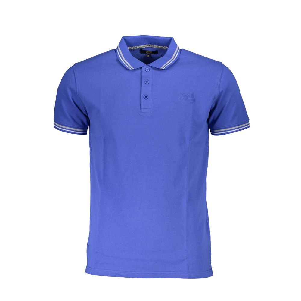 Cavalli Class Blu Cotton Herren Poloshirt