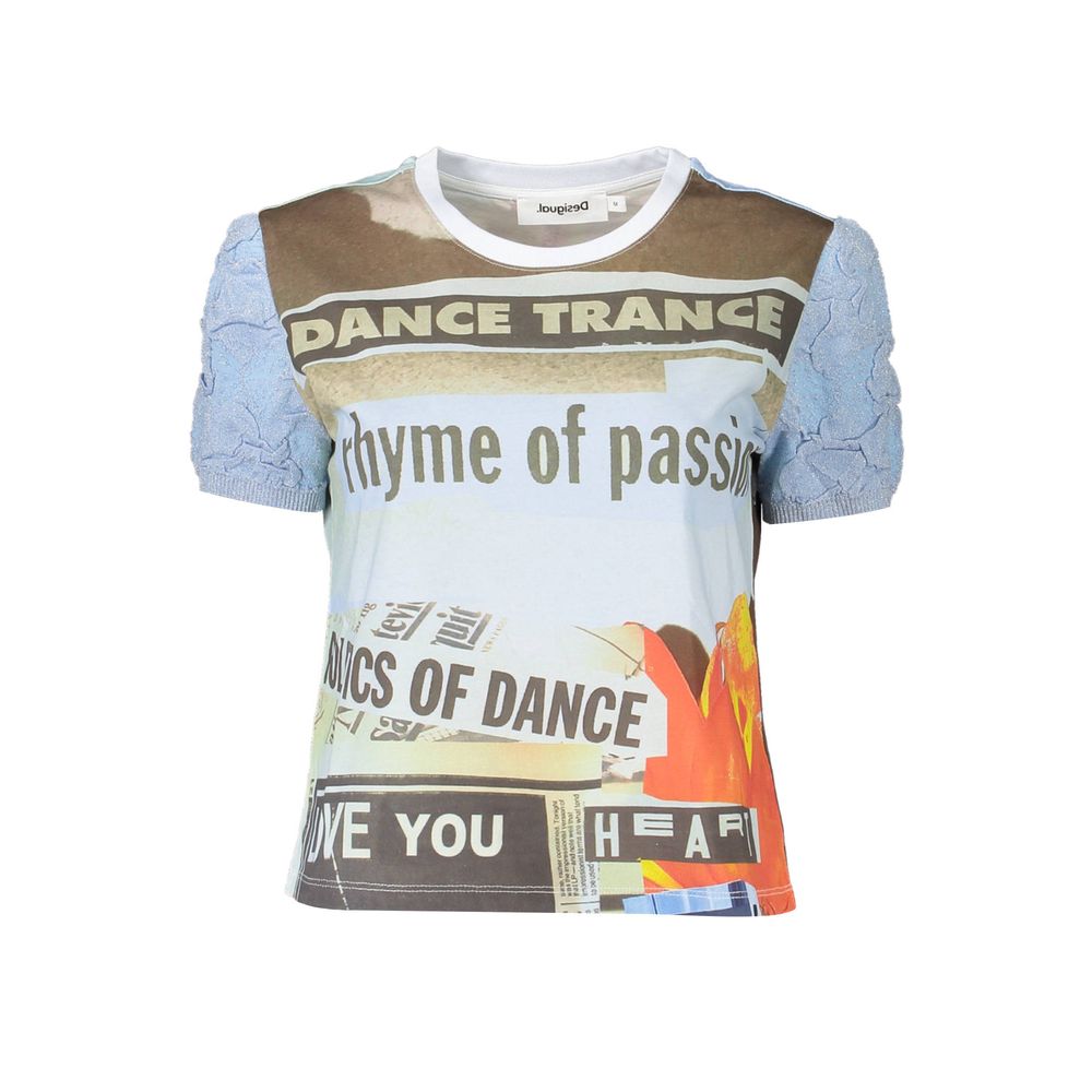 Desigual Azzurro Baumwoll-T-Shirt für Damen