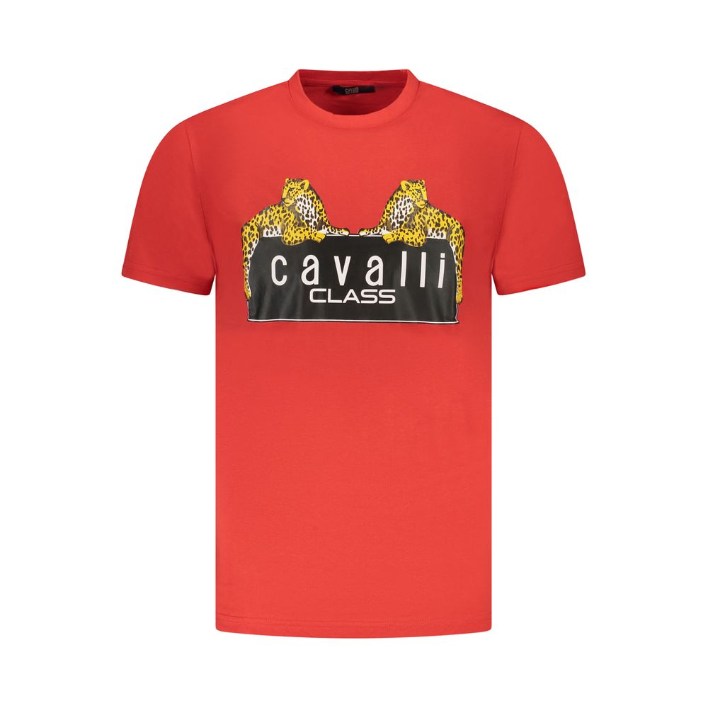 Cavalli Class Rosso Baumwoll-T-Shirt für Herren