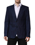Dolce & Gabbana Blue Wool Coat Single-breasted Suit Blazer