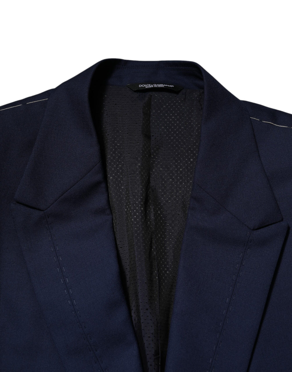 Dolce & Gabbana Blue Wool Coat Single-breasted Suit Blazer