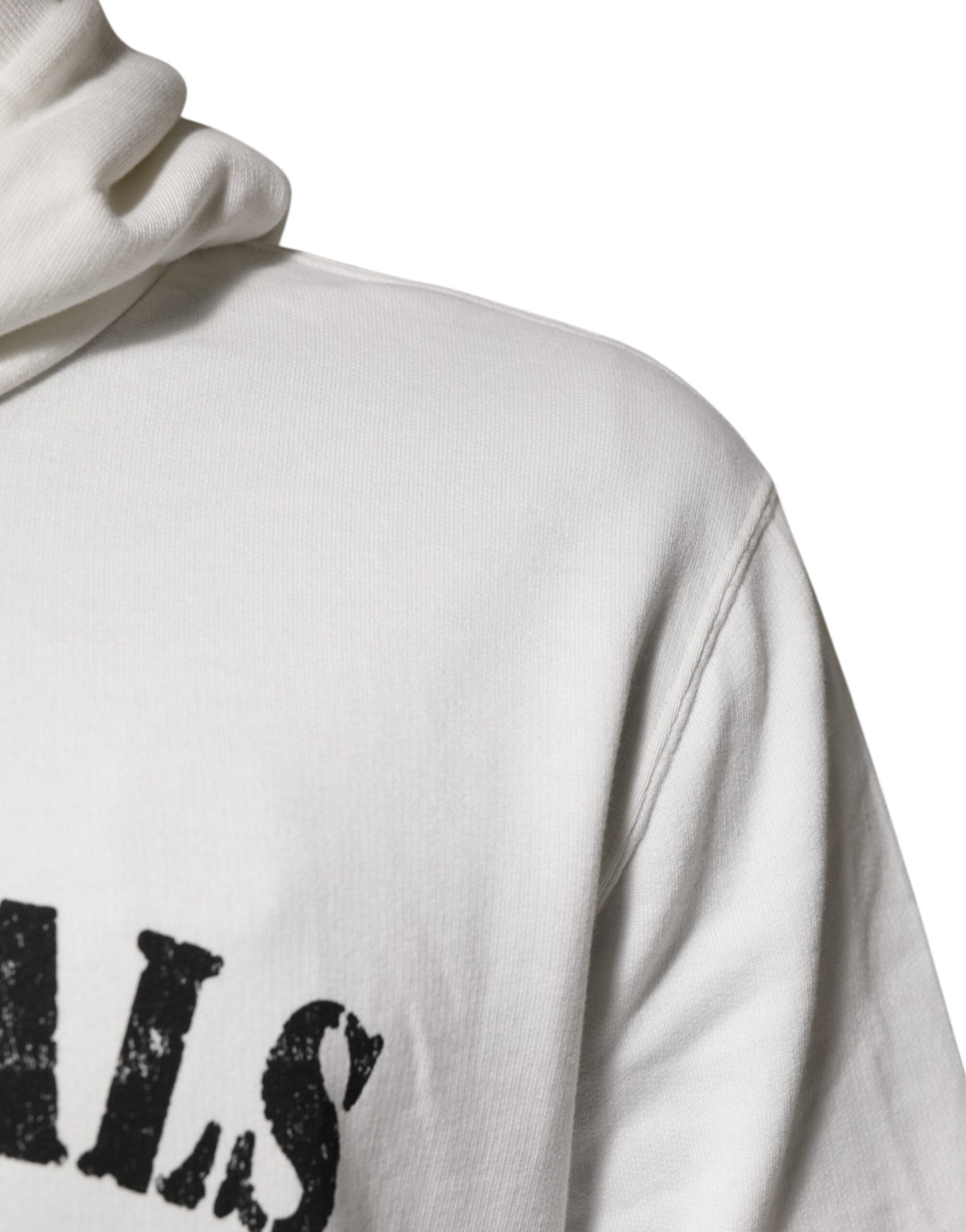 Dolce & Gabbana White Cotton Hoodie DG ROYAL Print