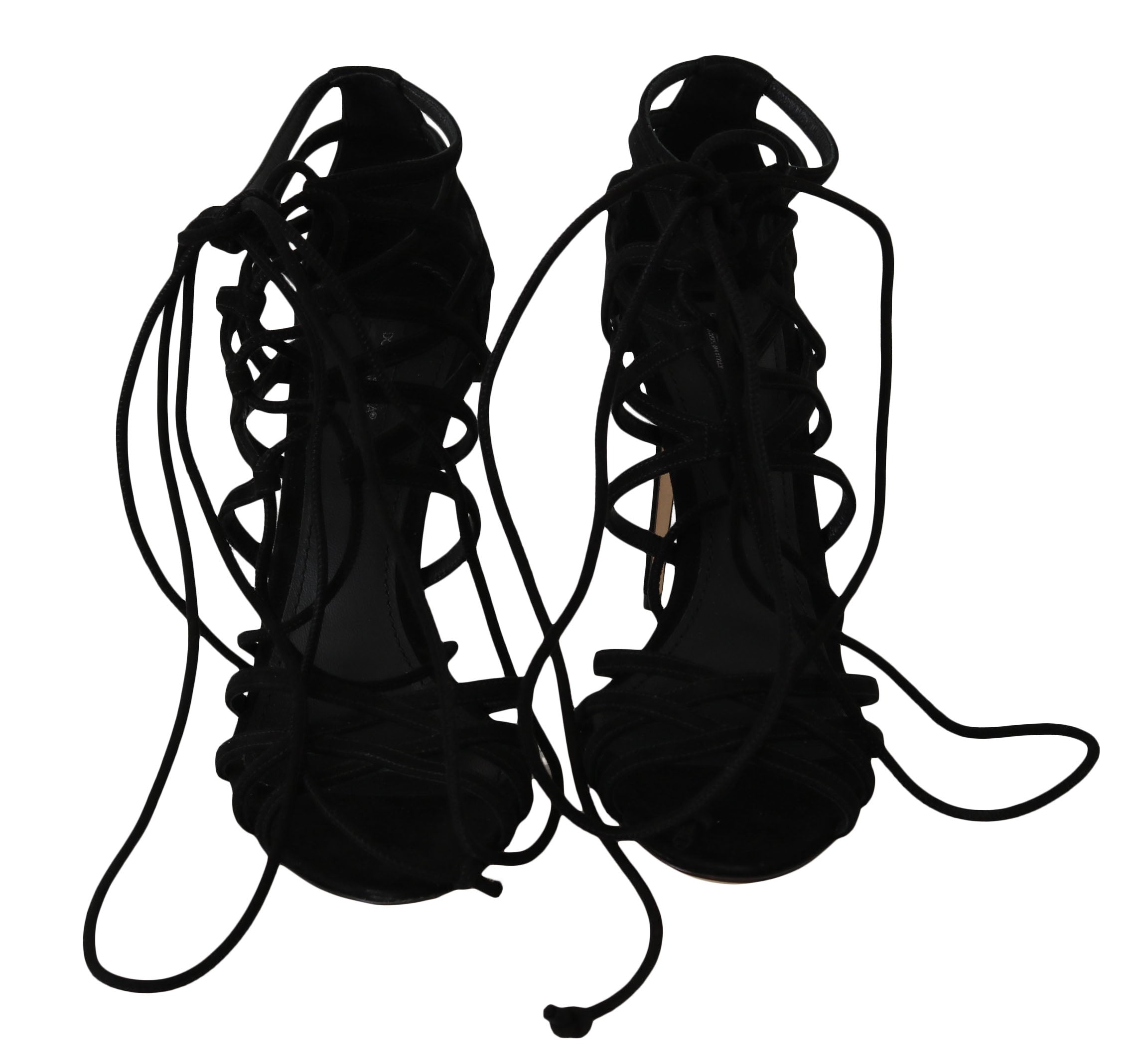Dolce & Gabbana Black Suede Strap Stiletto Sandals