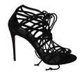 Dolce & Gabbana Black Suede Strap Stiletto Sandals