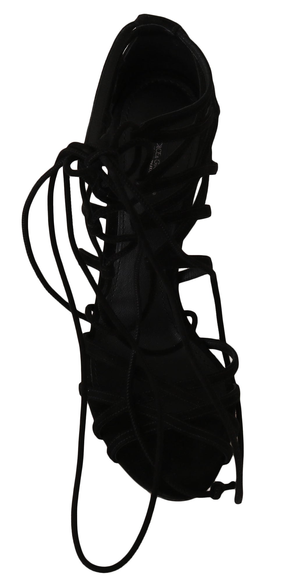 Dolce & Gabbana Black Suede Strap Stiletto Sandals