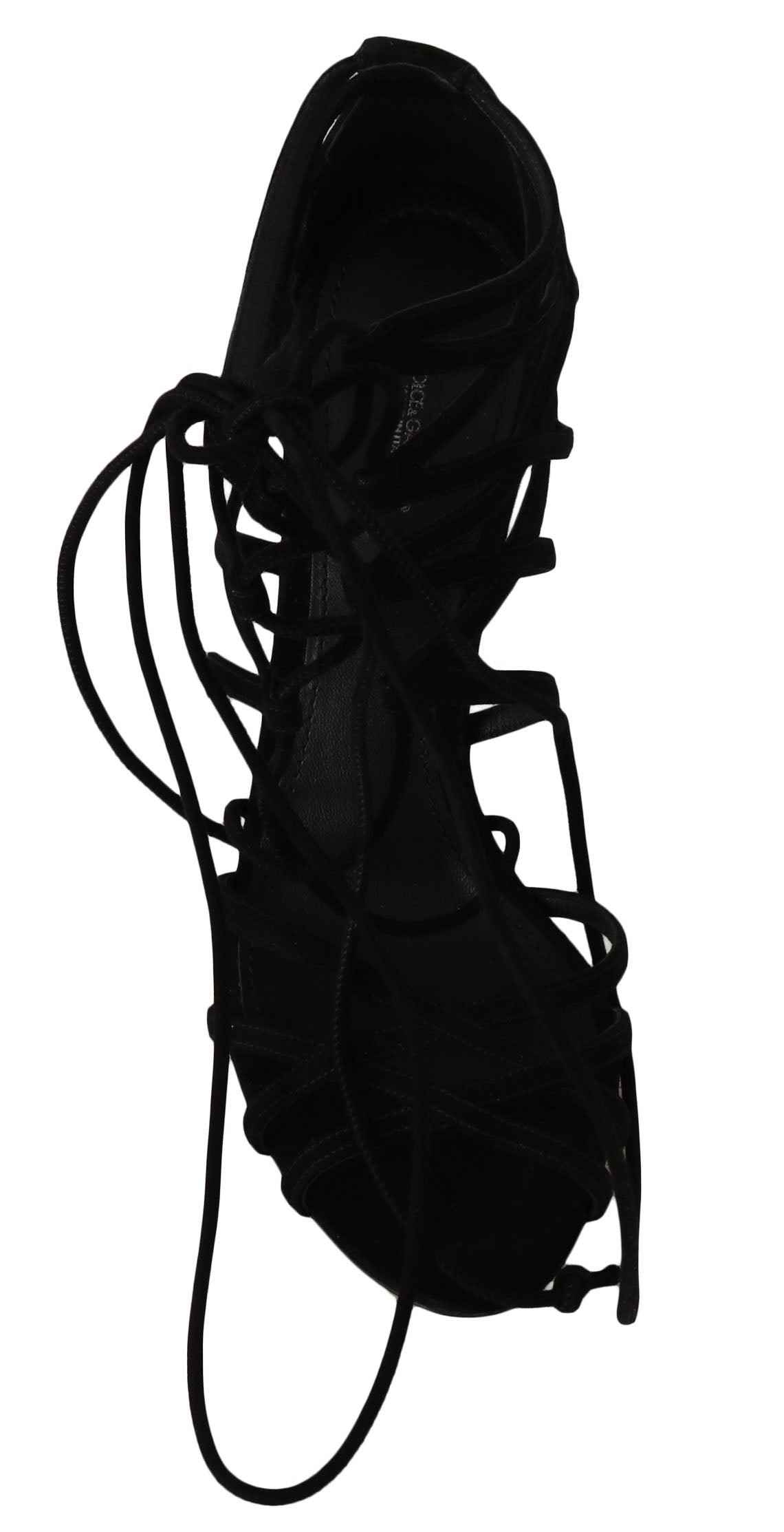 Dolce & Gabbana Black Suede Strap Stiletto Sandals