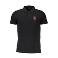 Cavalli Class Nero Baumwoll-Herrenpoloshirt