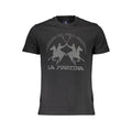 La Martina Schwarzes Baumwoll-T-Shirt für Herren