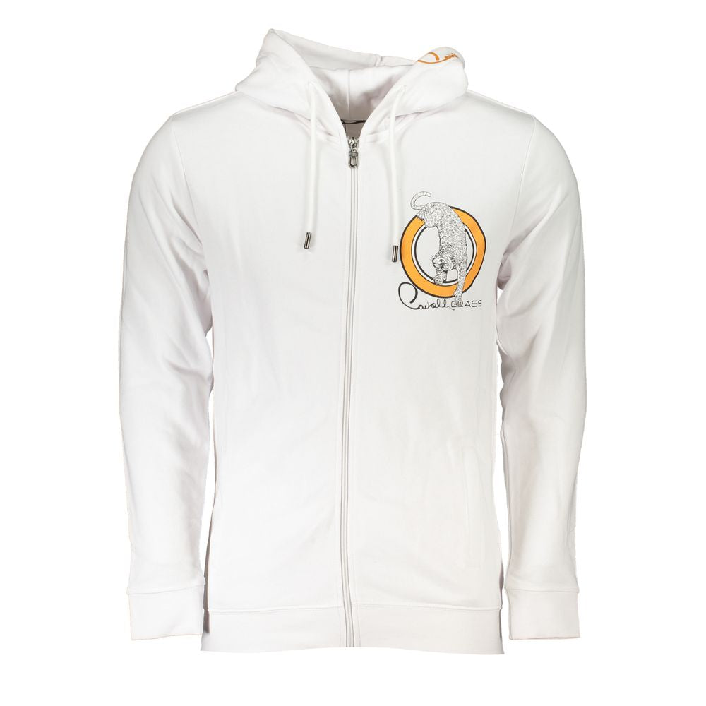 Cavalli Class Weißes Baumwoll-Sweatshirt für Herren