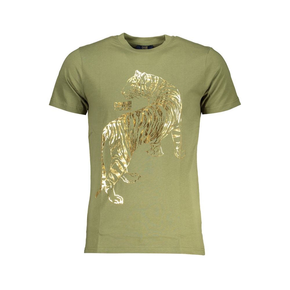 Cavalli Class Verde Baumwoll-T-Shirt für Herren