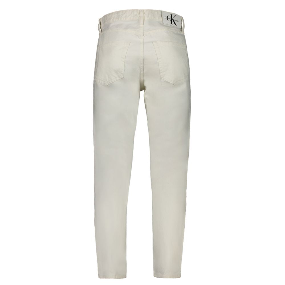 Calvin Klein Men's White Cotton Jeans