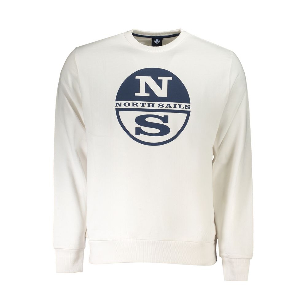 North Sails Bianco Baumwoll-Sweatshirt für Herren