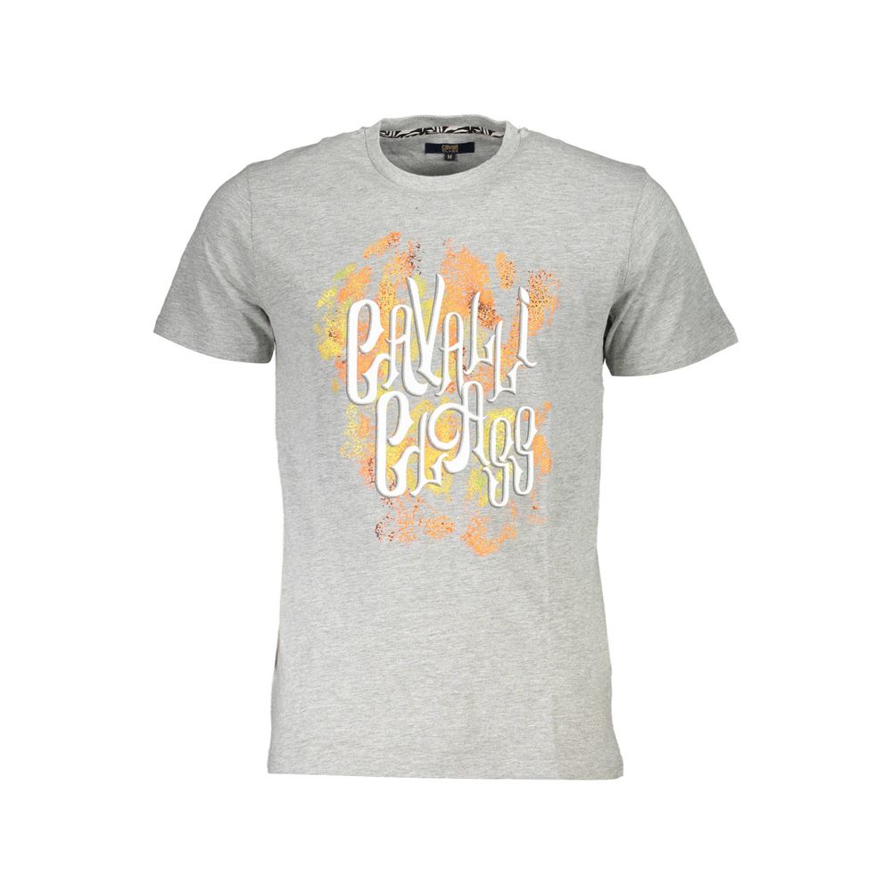 Cavalli Class Graues Baumwoll-T-Shirt