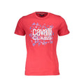 Cavalli Class Rotes Baumwoll-T-Shirt für Herren
