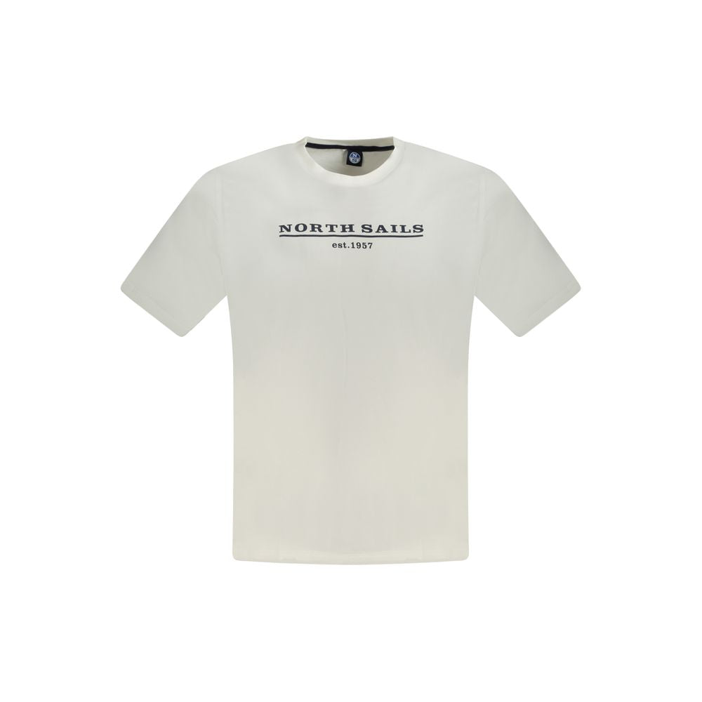 North Sails Bianco Baumwoll-T-Shirt für Herren