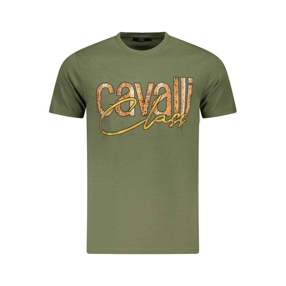 Cavalli Class Verde Baumwoll-T-Shirt für Herren