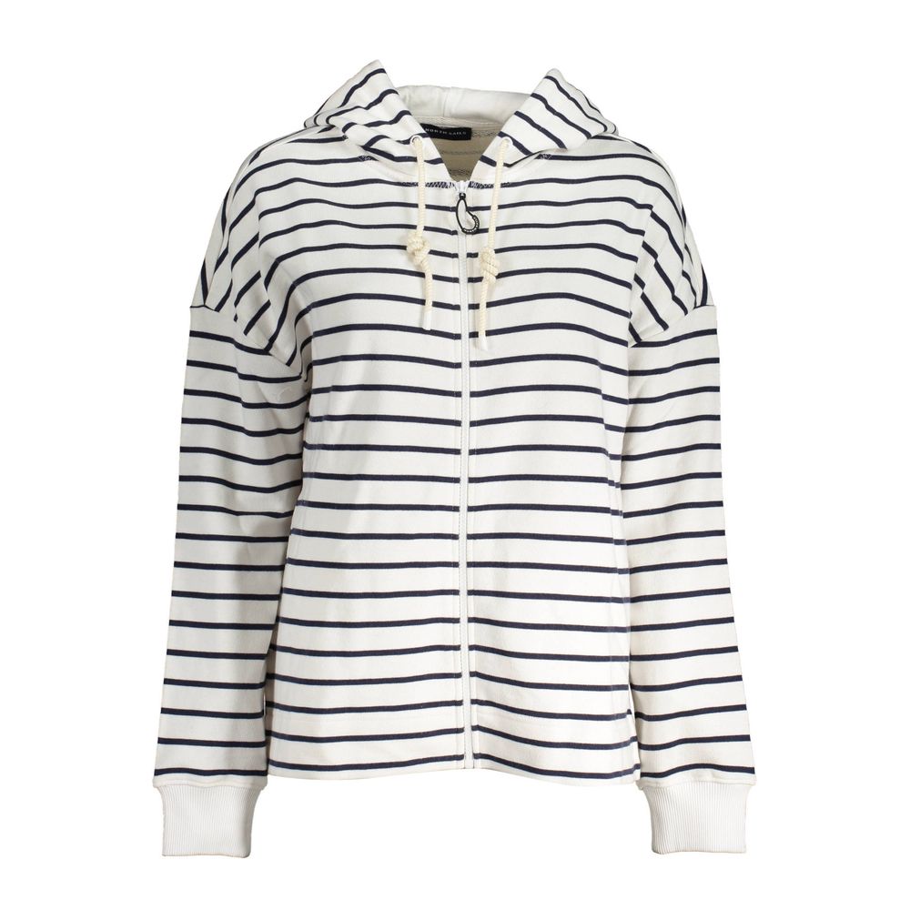 North Sails Weißer Baumwollpullover mit Kapuze für Frauen