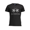 La Martina Schwarzes Baumwoll-T-Shirt für Herren
