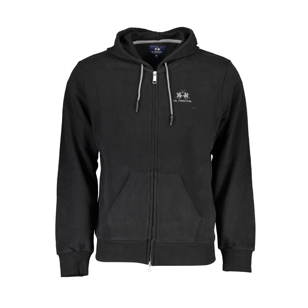 La Martina Men's Black Cotton Hoodie