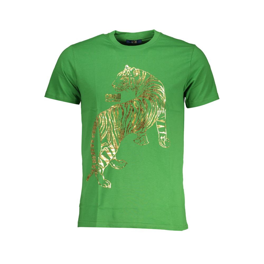 Cavalli Class Verde Baumwoll-T-Shirt für Herren