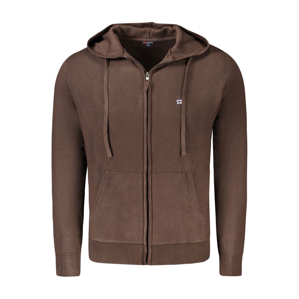 Norway 1963 Braune Polyamid-Strickjacke für Männer