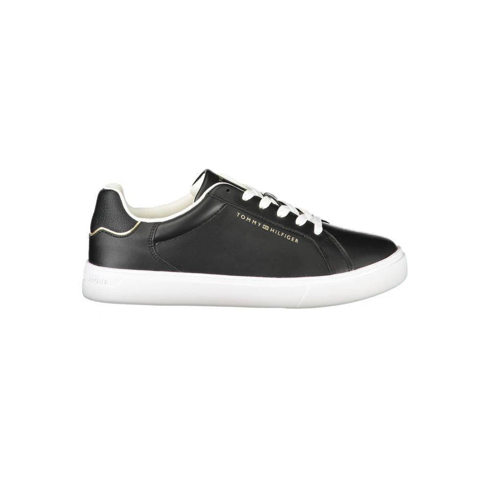 Tommy Hilfiger Women's Black Leather Sneakers