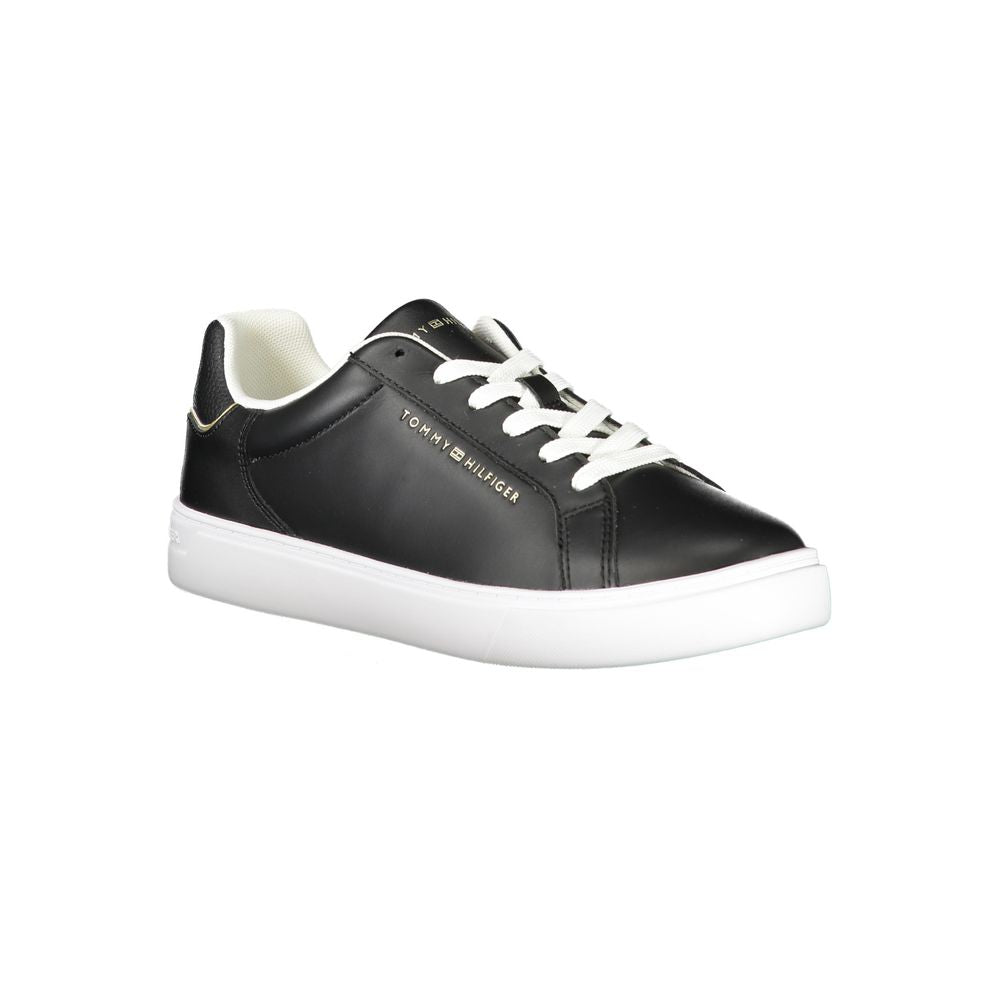 Tommy Hilfiger Women's Black Leather Sneakers