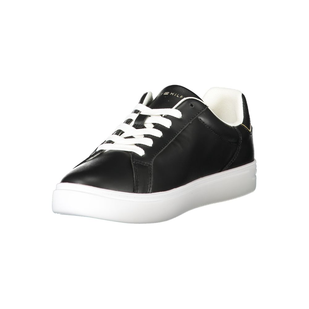 Tommy Hilfiger Women's Black Leather Sneakers