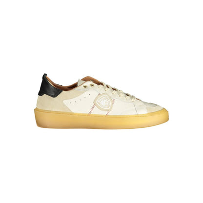 Blauer Weißes Leder Herren Sneaker