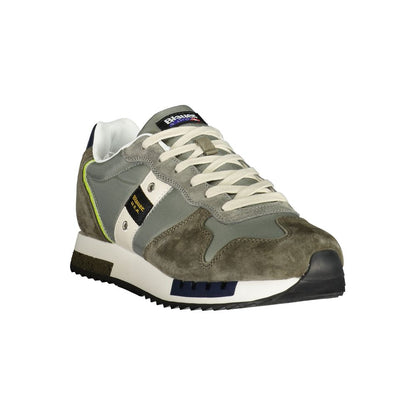Blauer Grüner Polyester Herren Sneaker