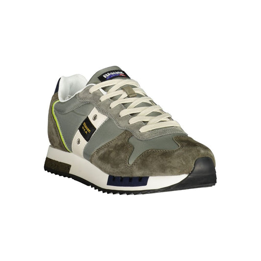 Blauer Grüner Polyester Herren Sneaker