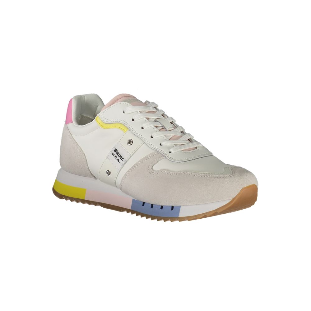 Blue White Polyester Sneaker