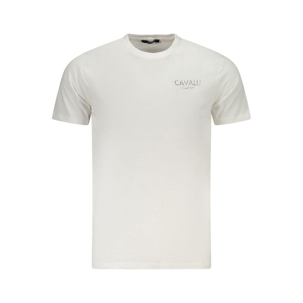 Cavalli Class Bianco Baumwoll-T-Shirt für Herren