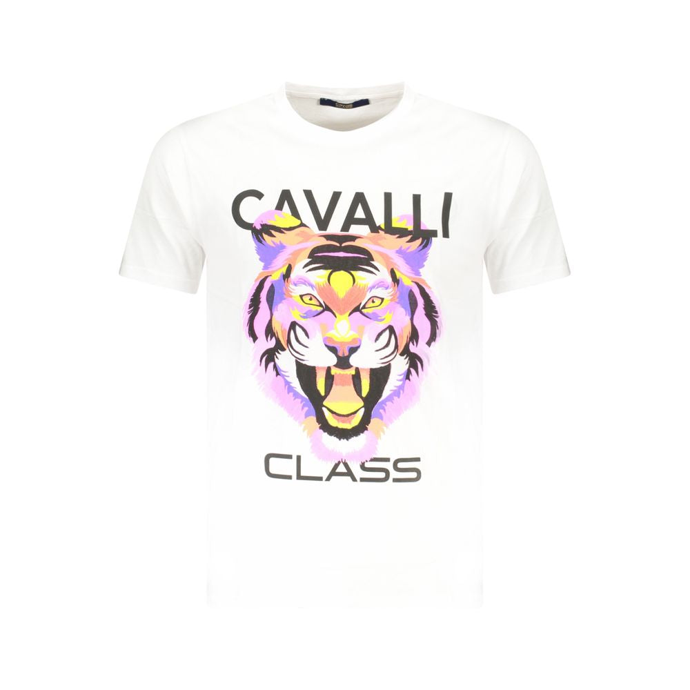 Cavalli Class Bianco Baumwoll-T-Shirt für Herren