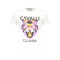 Cavalli Class Bianco Baumwoll-T-Shirt für Herren
