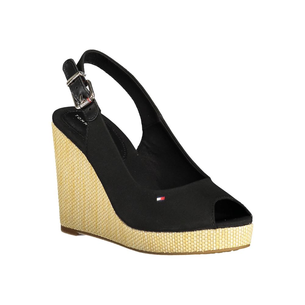 Tommy Hilfiger Schwarze Baumwollsandale