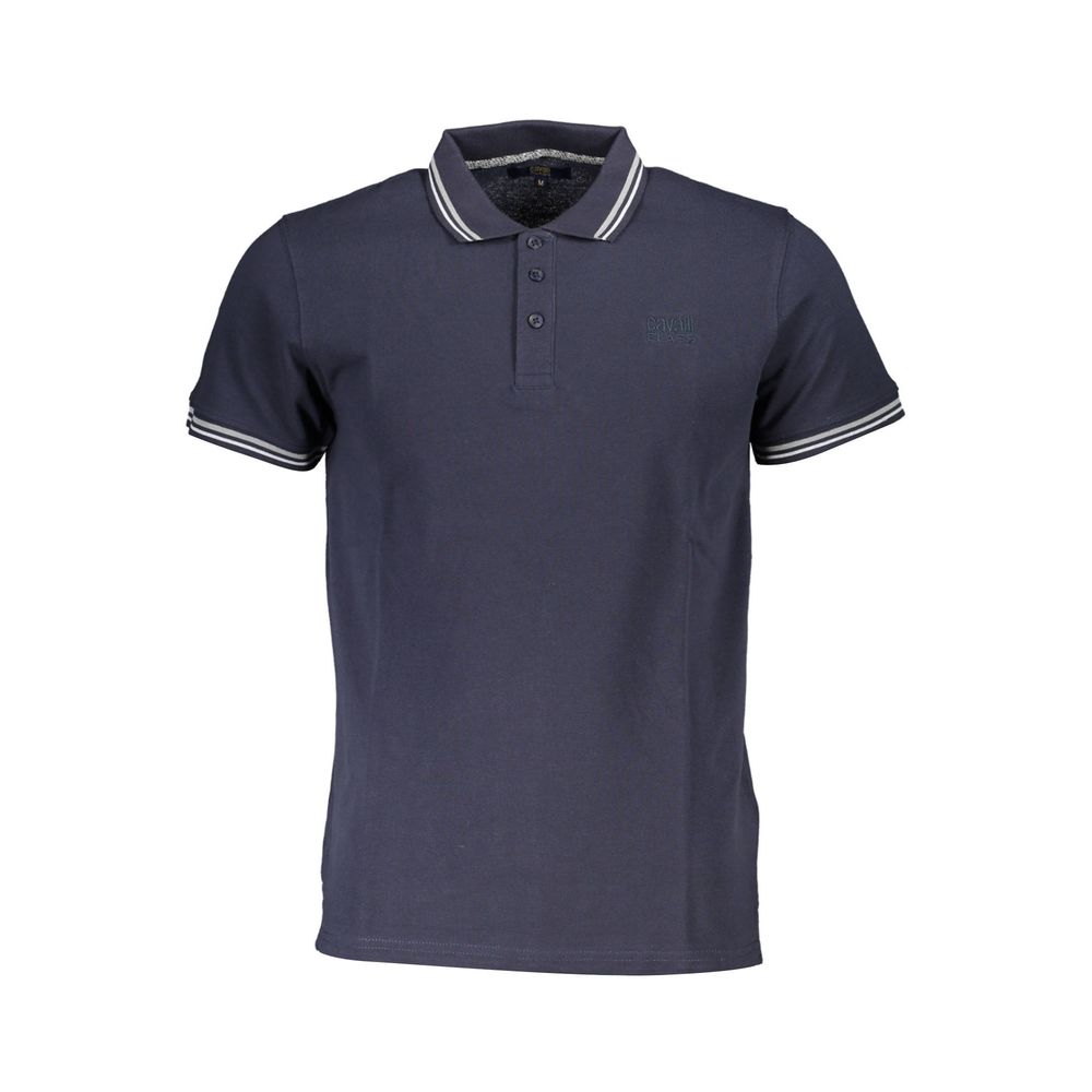 Cavalli Class Blu Cotton Herren Poloshirt