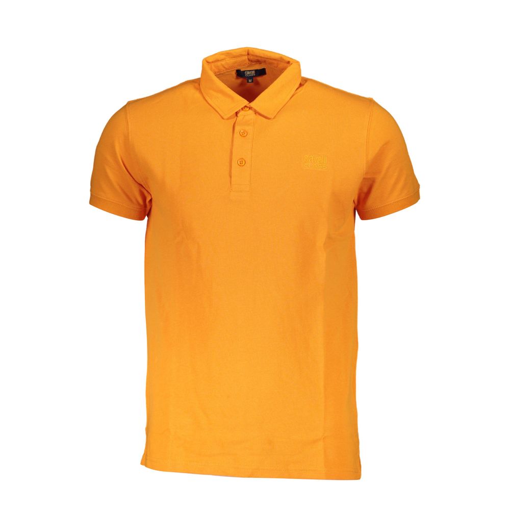 Cavalli Class Arancione Baumwoll-Herrenpoloshirt