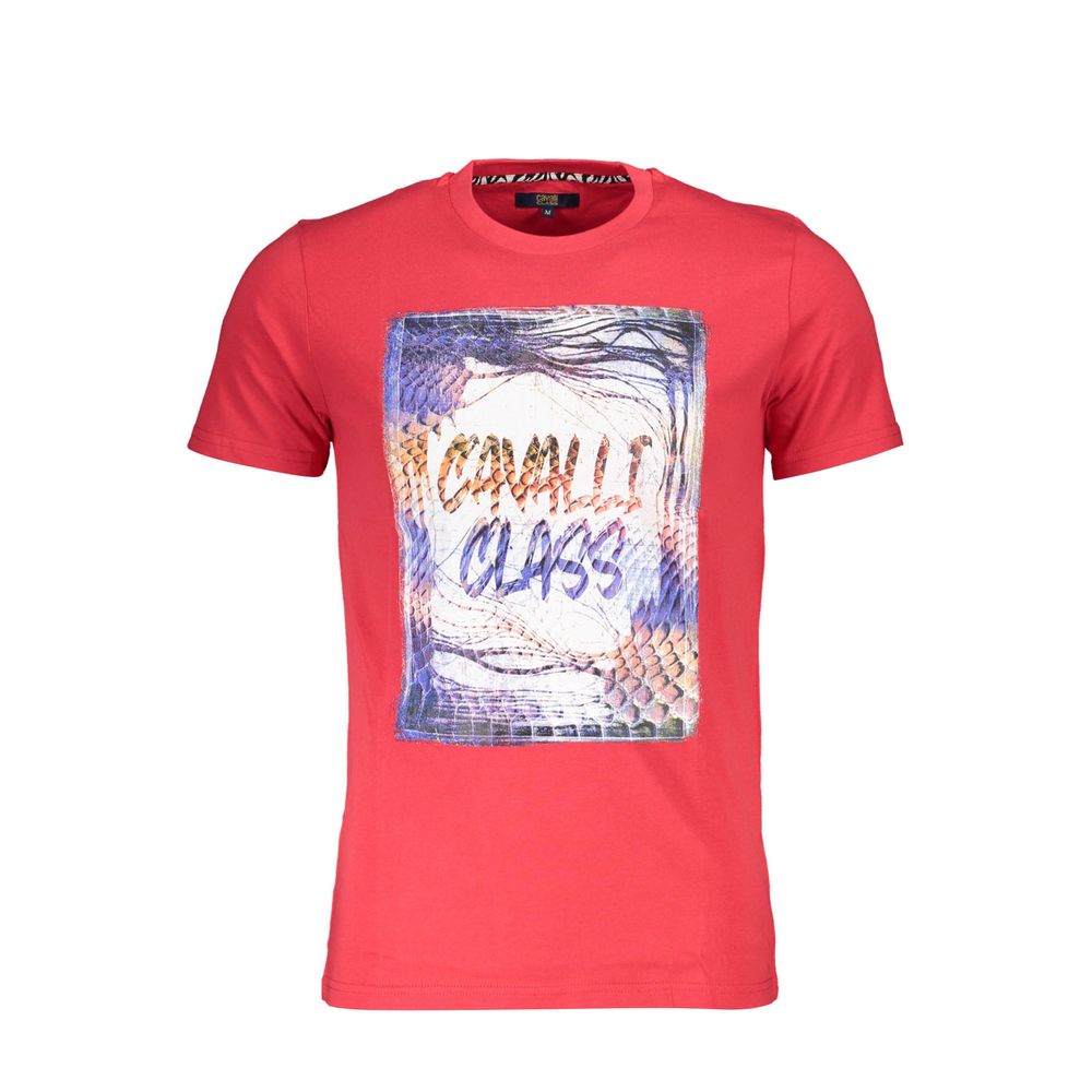 Cavalli Class Rotes Baumwoll-T-Shirt
