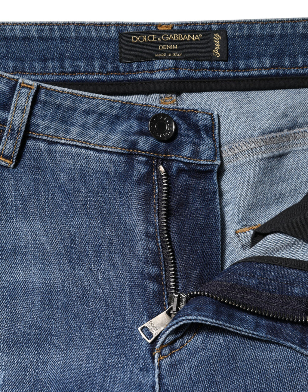 Dolce & Gabbana Low-Rise Ripped Cotton Blue Denim Jeans