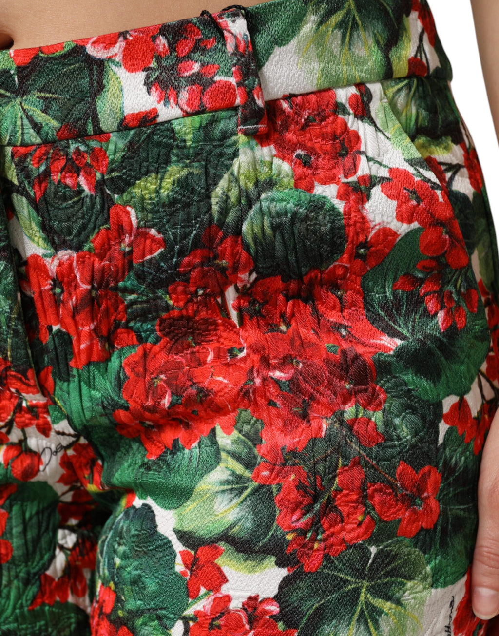 Dolce & Gabbana Cropped Trousers with Multicolor Floral Print