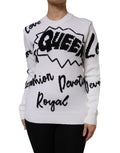 Dolce & Gabbana White Crew-Neck Wool Sweater