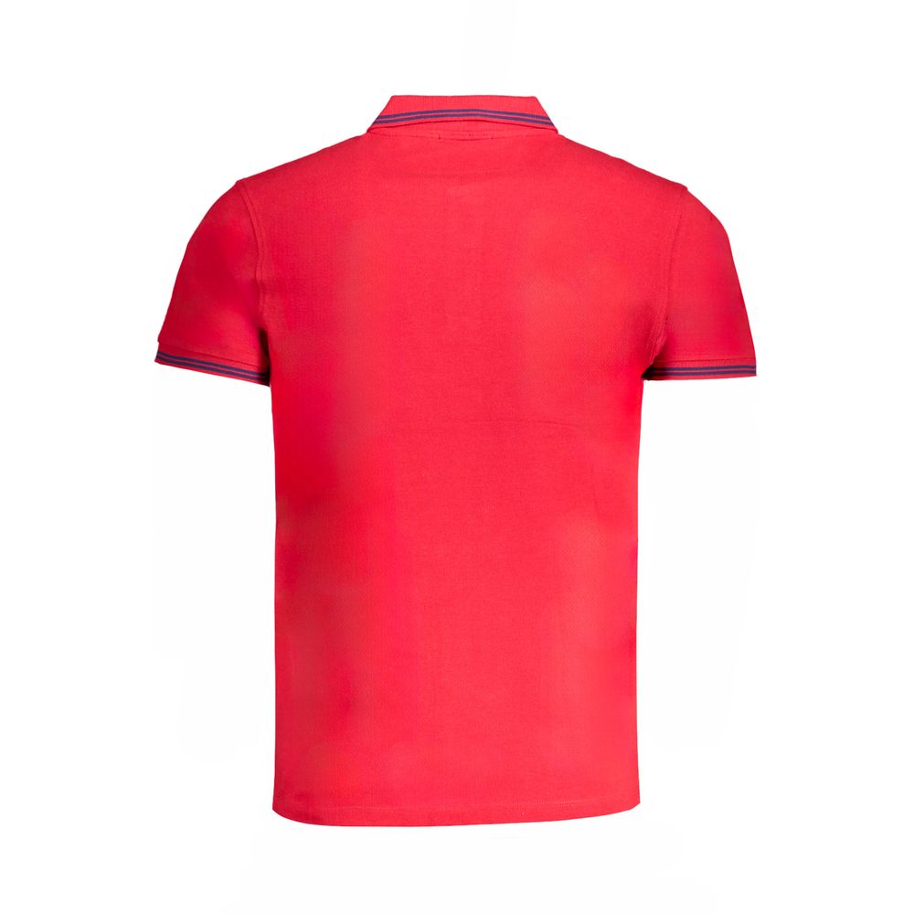 Cavalli Class Rotes Herren-Poloshirt aus Baumwolle