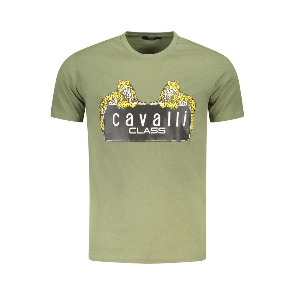 Cavalli Class Verde Baumwoll-T-Shirt für Herren