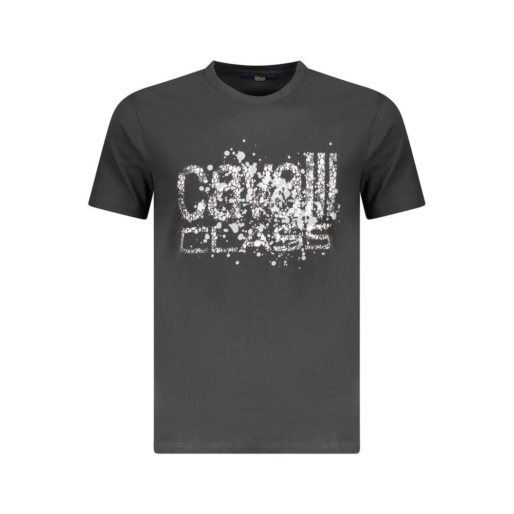 Cavalli Class Schwarzes Baumwoll-T-Shirt für Herren