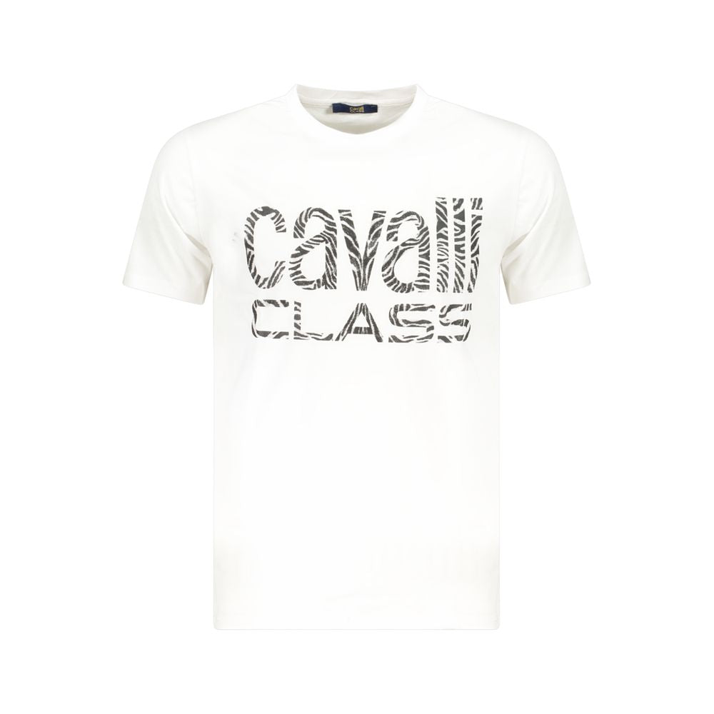 Cavalli Class Bianco Baumwoll-T-Shirt für Herren